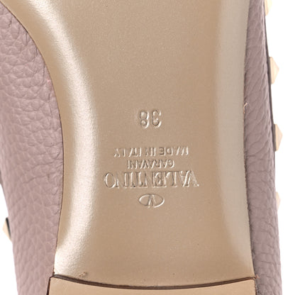 Valentino Garavani Pebbled Calfskin Rockstud Ballerina Flats 38 Poudre 6 of 12