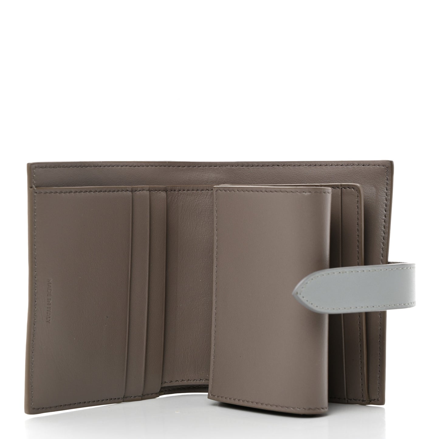 Grained Calfskin Small Multifunction Strap Wallet Pebble Mineral