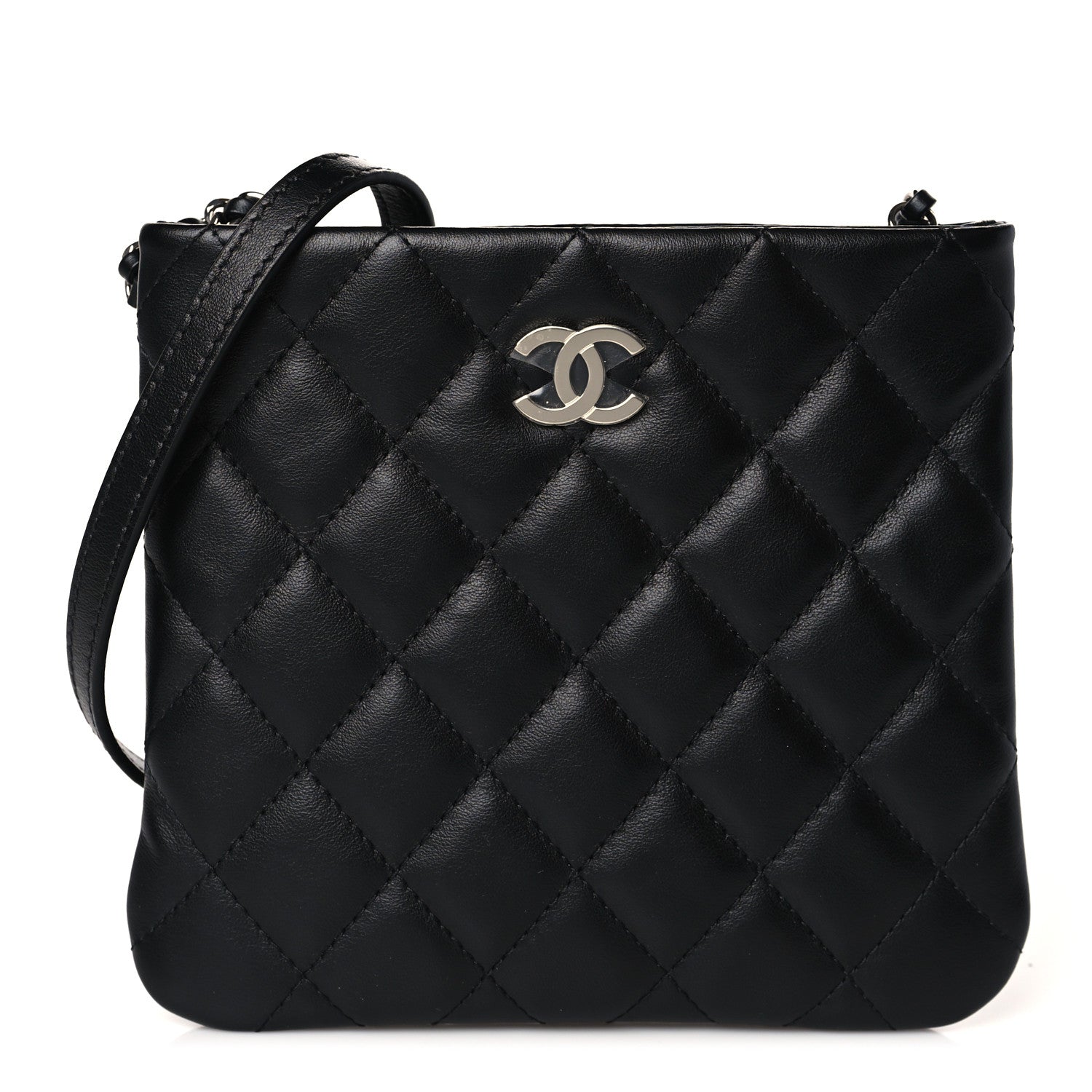 Chanel Lambskin Quilted Crossbody Bag Black 1 of 9