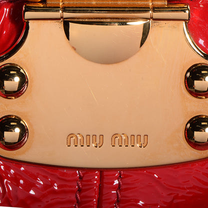 Miu Miu Crinkle Patent Tote Rosso 9 of 9