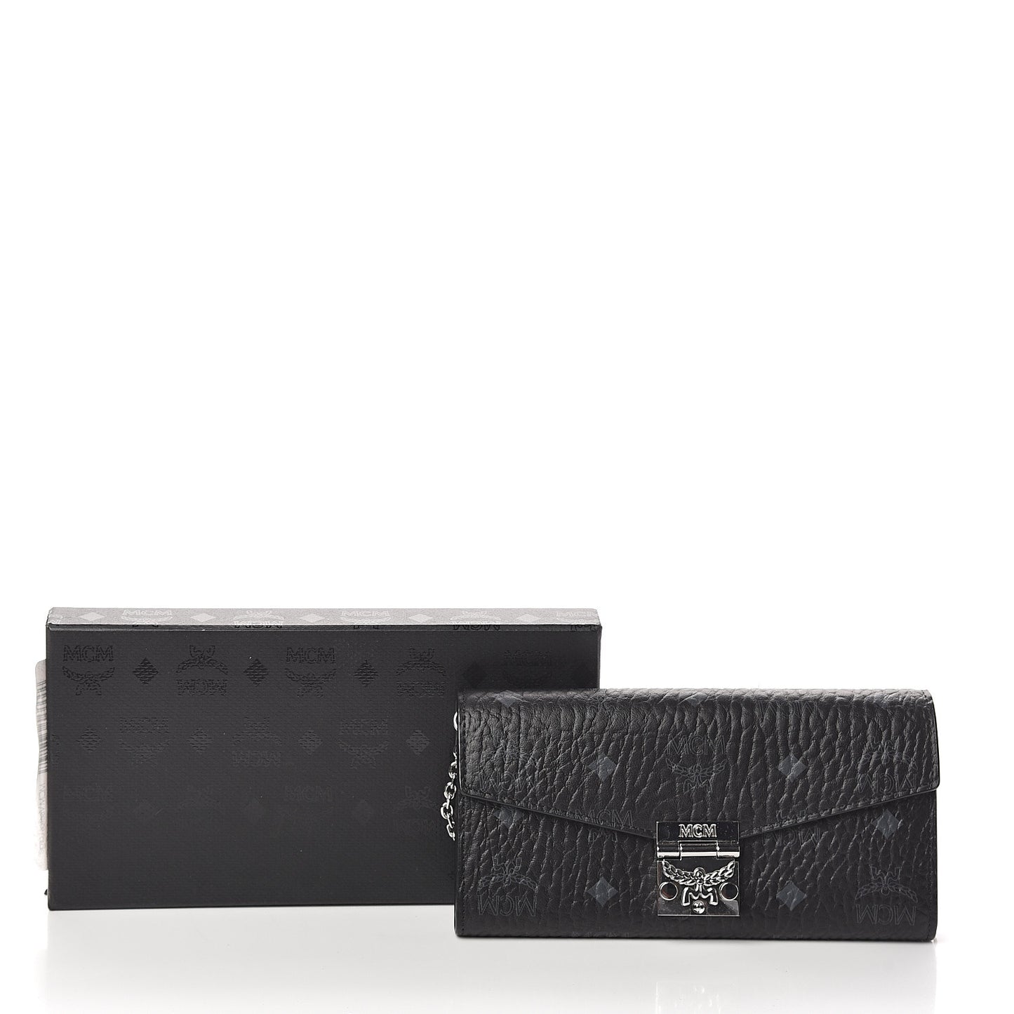 Visetos Large Patricia Wallet On Chain Black