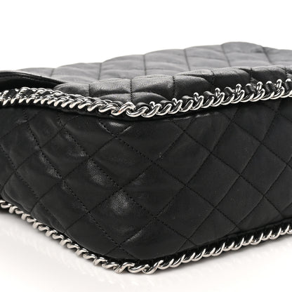 Chanel Washed Lambskin Quilted Maxi Chain Around Flap Black 9 of 10