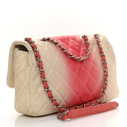 Chanel Caviar Quilted Ombre Medium Single Flap White Rose Pink 3 of 13