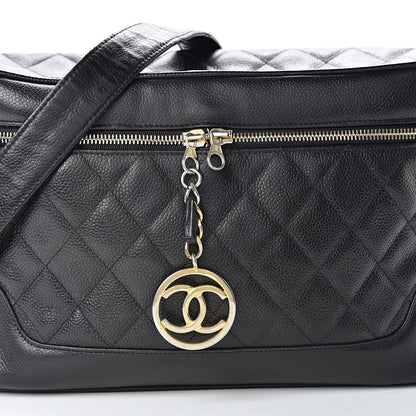 Chanel Caviar Quilted Vanity Train Case Shoulder Bag Black 9 of 22