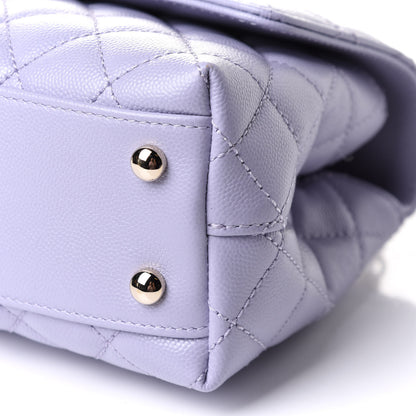 Chanel Caviar Quilted Mini Coco Handle Flap Light Purple 10 of 10