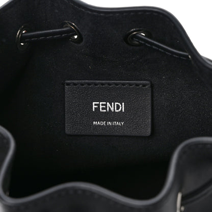 Fendi Vitello King F is Fendi Logo Embossed Mini Mon Tresor Bucket Bag Black 5 of 10