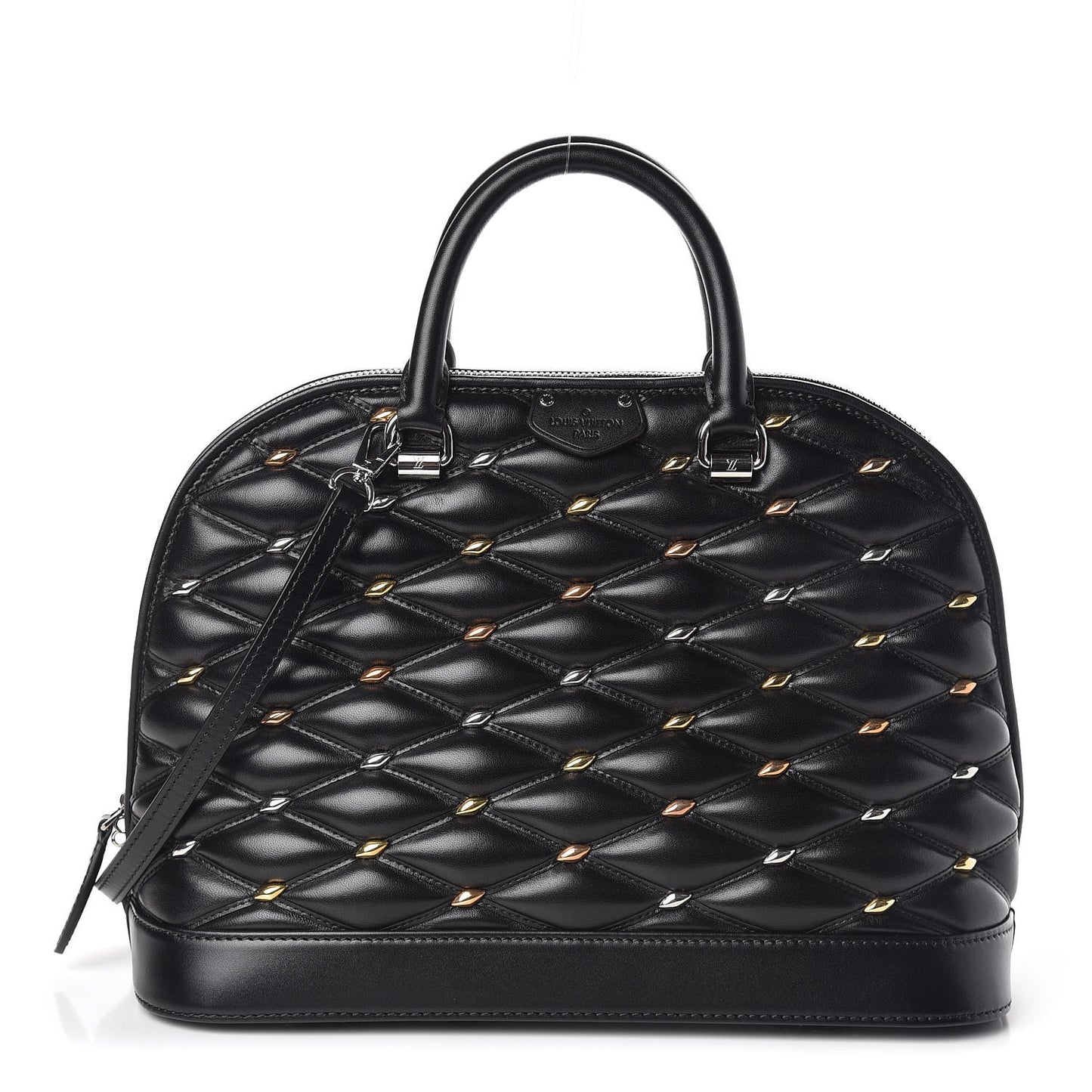 Lambskin Studded Malletage Alma PM Black