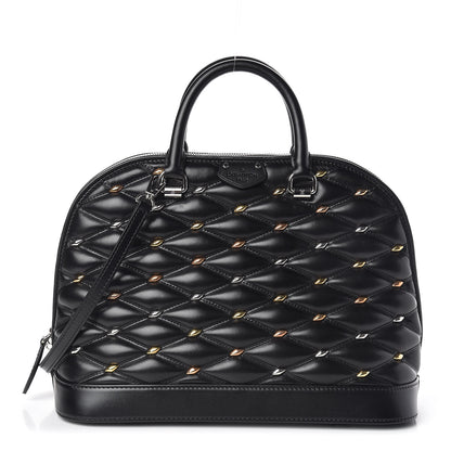 Louis Vuitton Lambskin Studded Malletage Alma PM Black 1 of 10