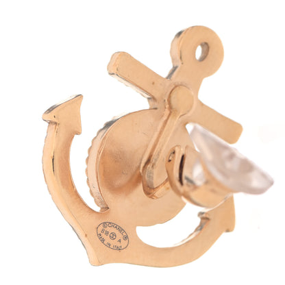 Chanel Metal Anchor CC Clip On Earrings Gold 4 of 4