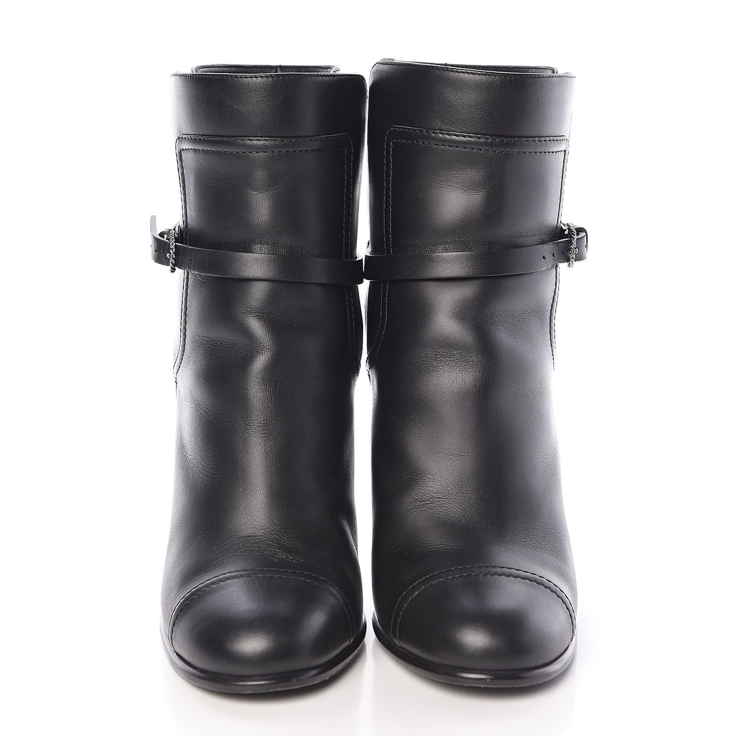 Calfskin CC Short Boots 38 Black