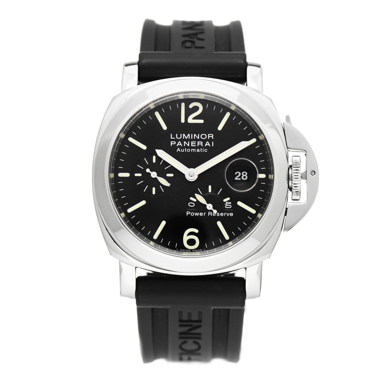 Panerai Stainless Steel Rubber 44mm Luminor 3 Day Power Reserve Automatic Watch Black PAM00090 1 of 3