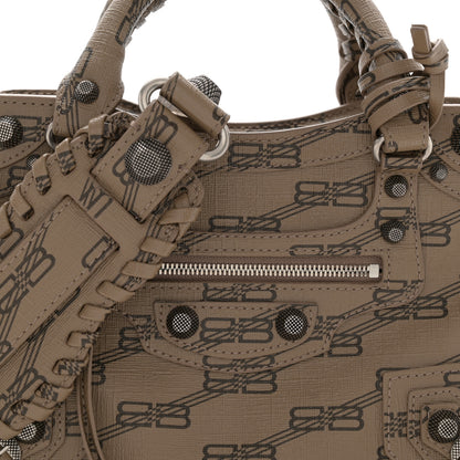 Balenciaga Coated Canvas BB Monogram Neo Cagole Handbag XS Beige Brown 9 of 11