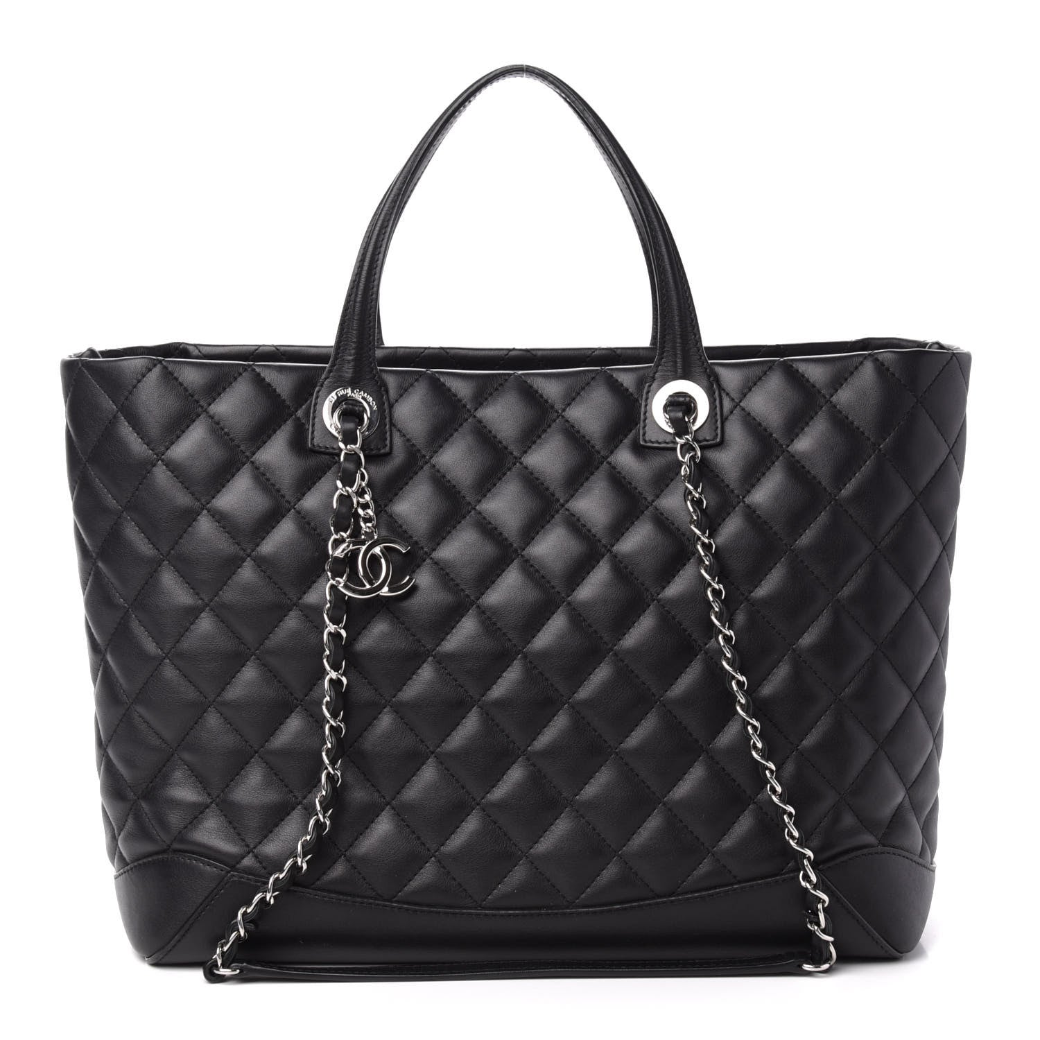 Chanel Calfskin Quilted Large Easy Shopping Tote Black 1 of 11