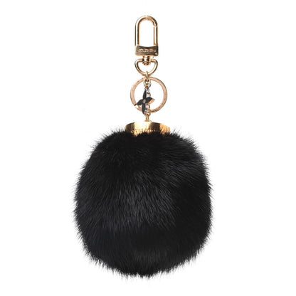 Louis Vuitton Mink Fur Bubble V Bag Charm Key Holder Black 3 of 4
