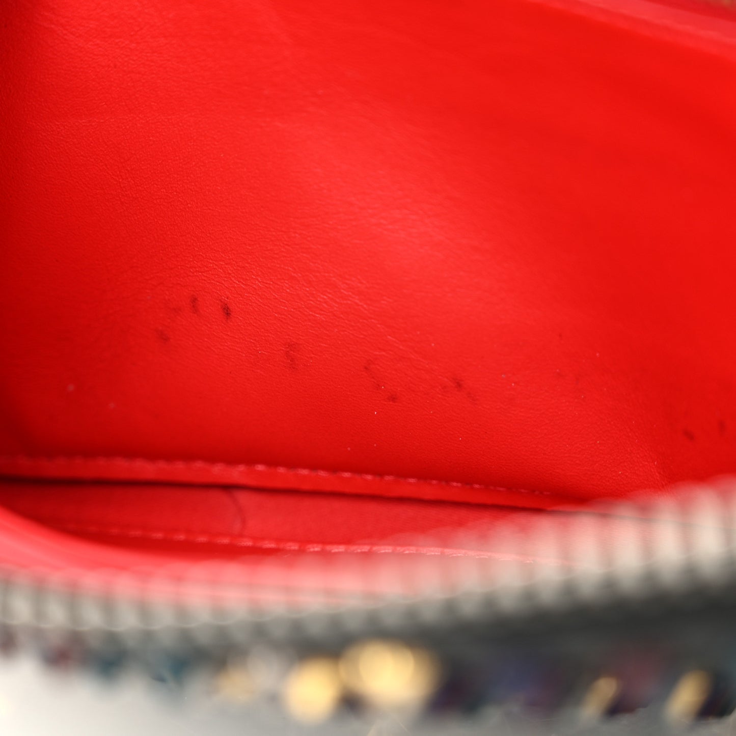 Calfskin Panettone Spiked Zip Around Wallet Black Multicolor
