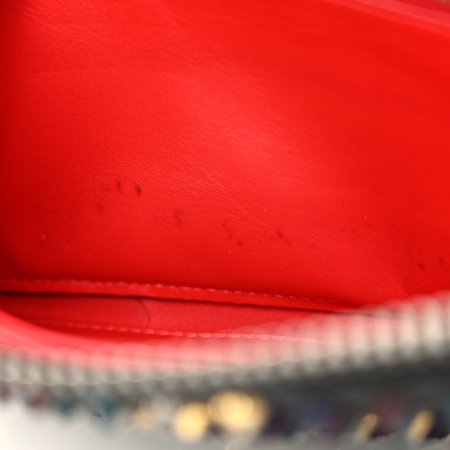 Christian Louboutin Calfskin Panettone Spiked Zip Around Wallet Black Multicolor 8 of 12