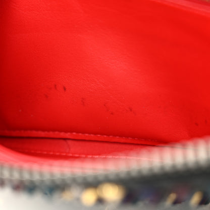 Christian Louboutin Calfskin Panettone Spiked Zip Around Wallet Black Multicolor 8 of 12