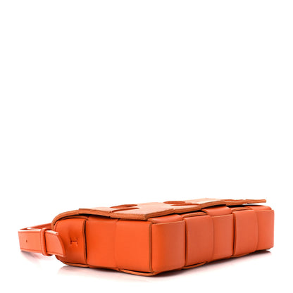 Bottega Veneta Lambskin Maxi Intrecciato Cassette Crossbody Bag Orange 4 of 12