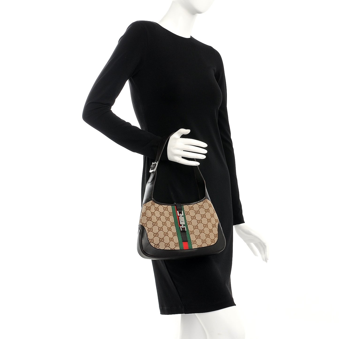 Monogram Web Small Jackie O Hobo Dark Brown