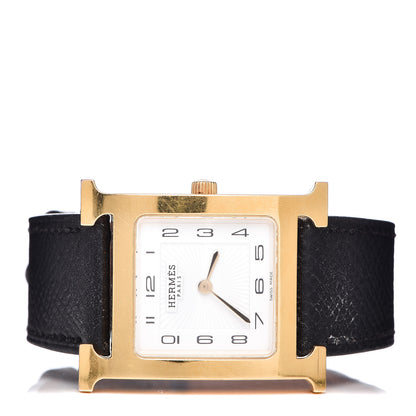 Hermes Stainless Steel Epsom 26mm Heure H Hour Quartz Watch Noir 3 of 13