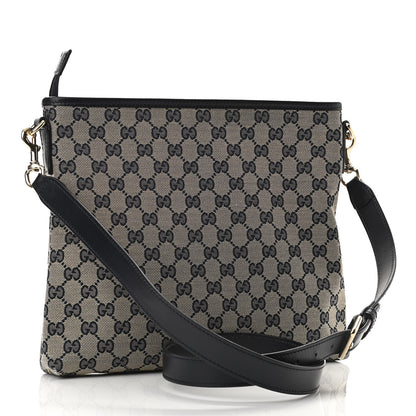 Gucci GG Supreme Monogram Web Flat Messenger Bag Navy 3 of 12