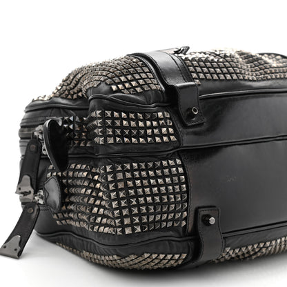 Burberry Prorsum Calfskin Studded Knight Satchel Black 10 of 12