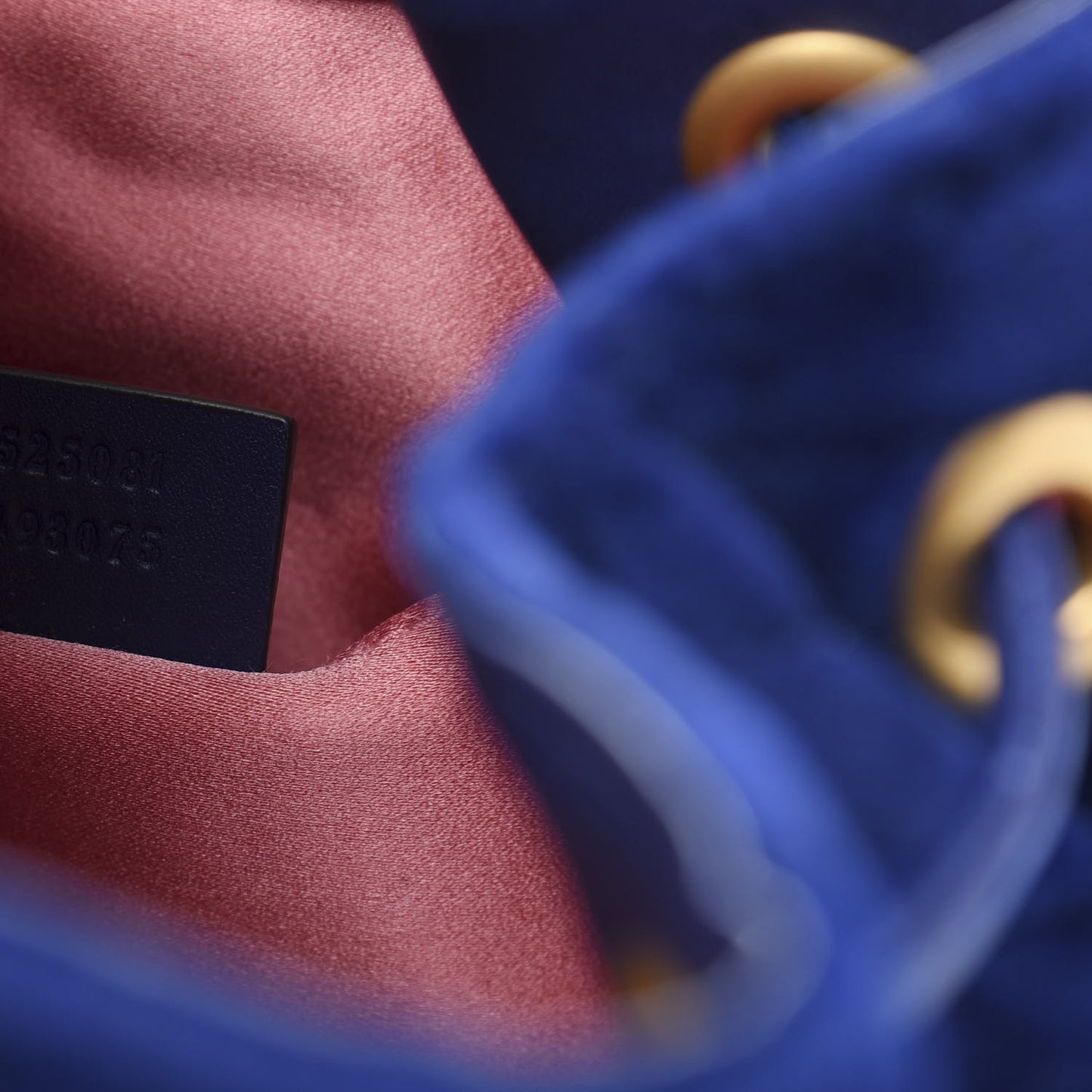 Velvet Matelasse GG Marmont Bucket Bag Cobalt Blue