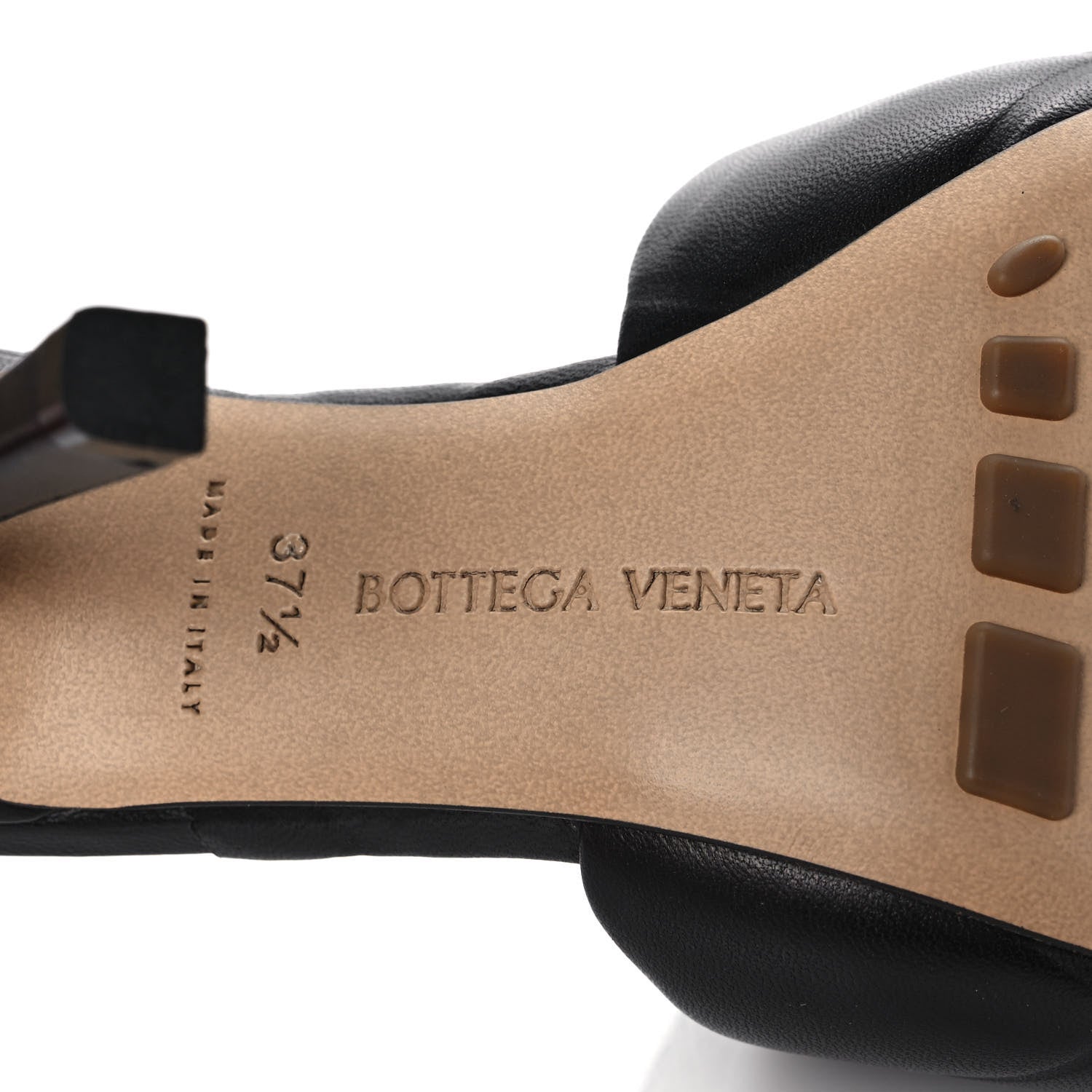 Bottega Veneta Nappa Quilted Rubber Lido Mule Sandals 37.5 Black 6 of 7