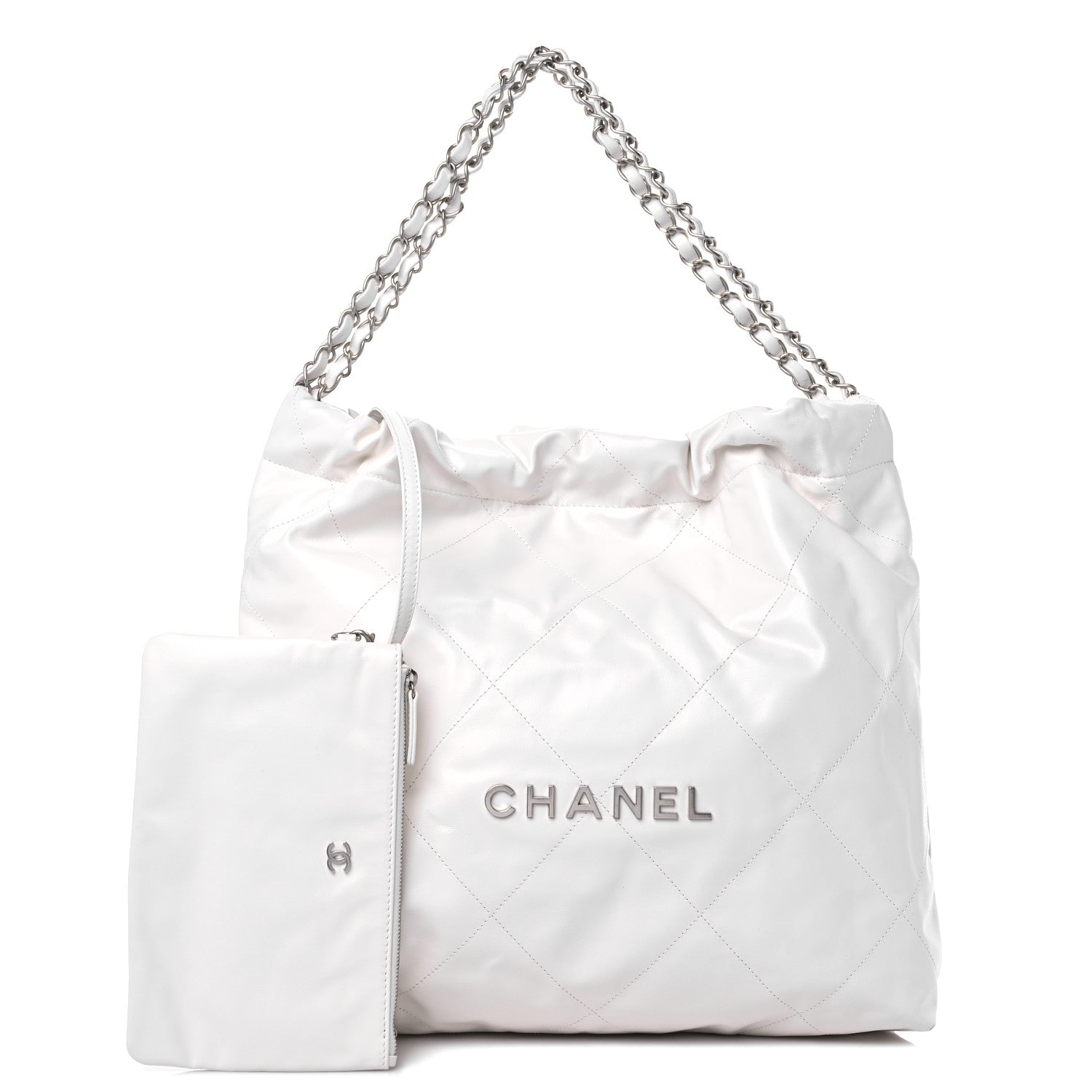 Chanel Shiny Calfskin Quilted Chanel 22 White 1 of 7