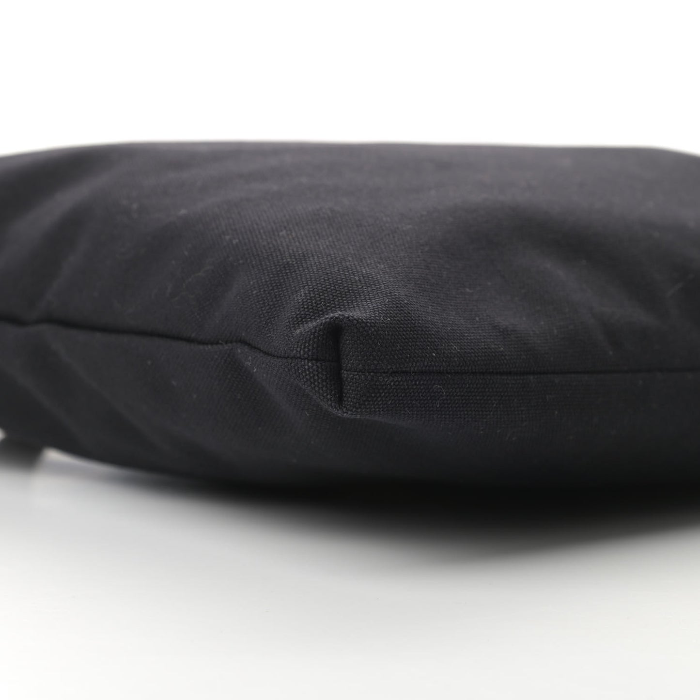 Canvas Calfskin Belted Flat Messenger Bag Black