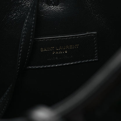 Saint Laurent Patent Calfskin Mini Rendez-Vous Hobo Black Black 7 of 12