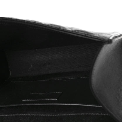 Saint Laurent Grain De Poudre Textured Mixed Matelasse Triquilt Medium Monogram Monochrome Satchel Black 5 of 8