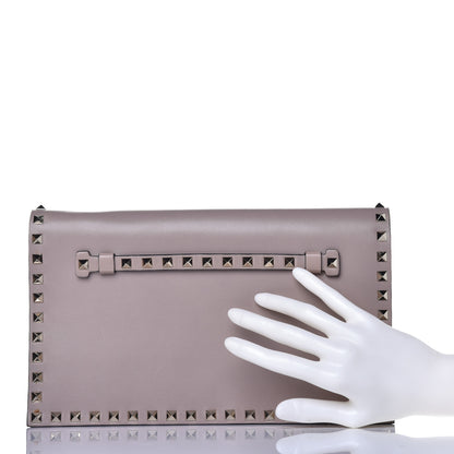 Valentino Garavani Nappa Rockstud Wristlet Clutch Poudre 2 of 8