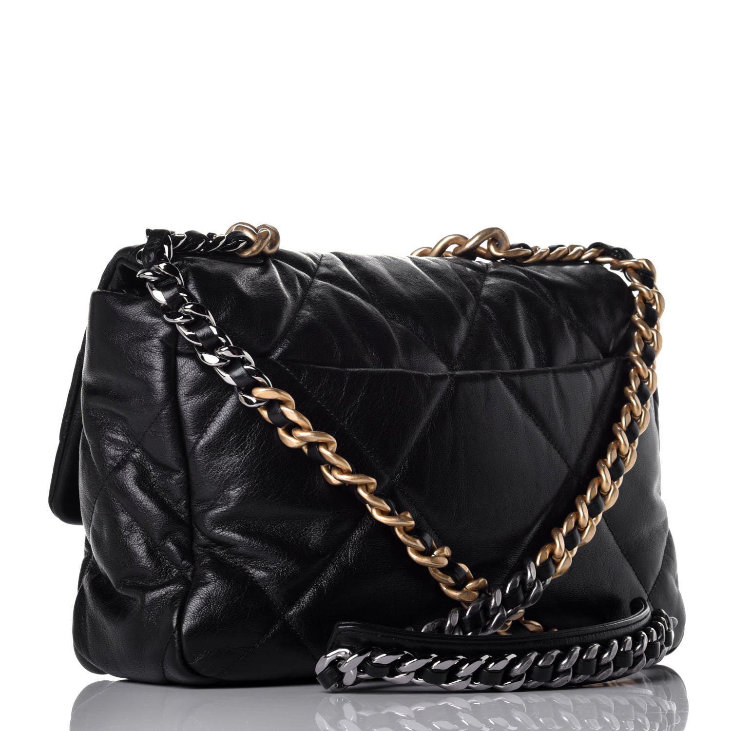Chanel Goatskin Quilted Large Chanel 19 Flap Black 4 of 11