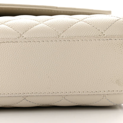 Saint Laurent Grain De Poudre Textured Mixed Matelasse Medium Triquilt Monogram Satchel Crema Soft 16 of 20