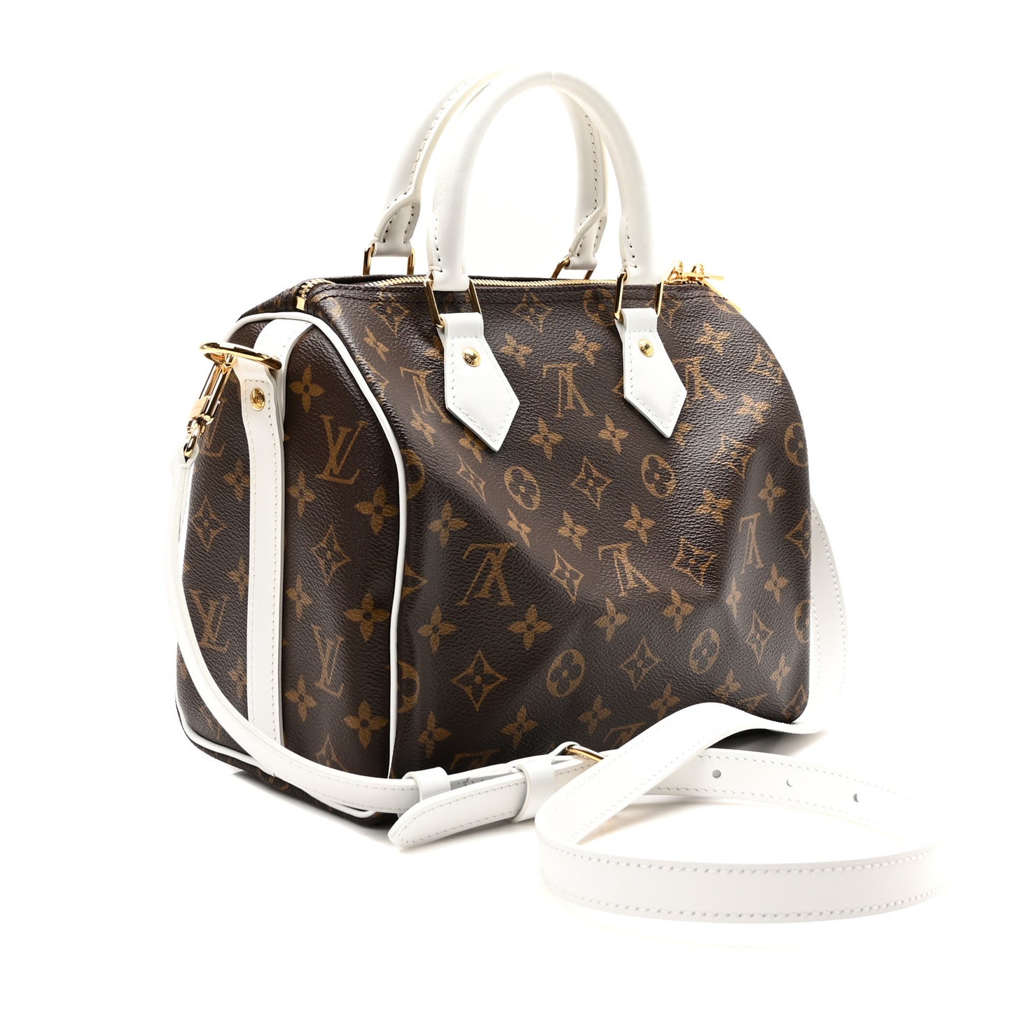 Monogram LV Match Speedy Bandouliere 25 White