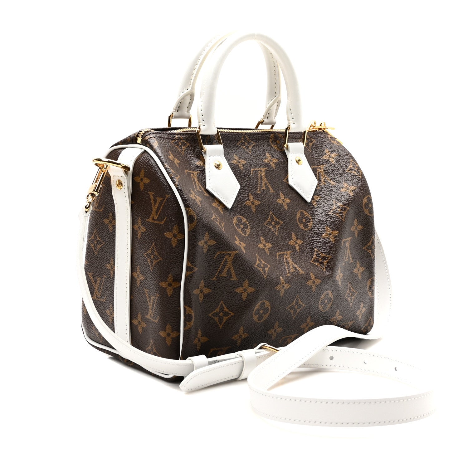 Louis Vuitton Monogram LV Match Speedy Bandouliere 25 White 3 of 9