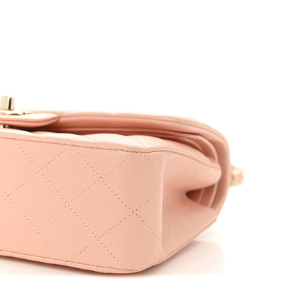 Chanel Lambskin Quilted Small Double Flap Light Orange 10 of 11