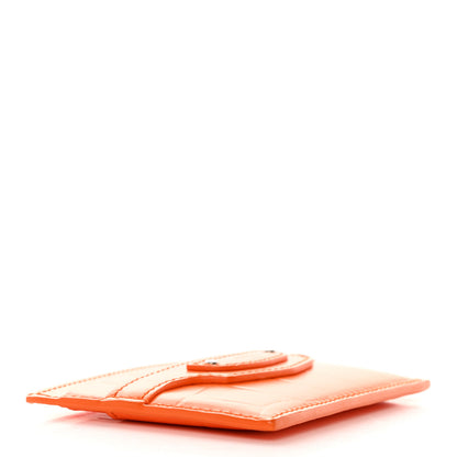 Balenciaga Semi Shiny Calfskin Crocodile Embossed Neo Classic Card Holder Orange 4 of 10