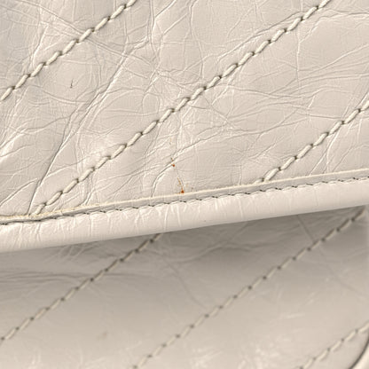 Saint Laurent Crinkled Calfskin Matelasse Monogram Medium Niki Chain Satchel Blanc Vintage 11 of 12