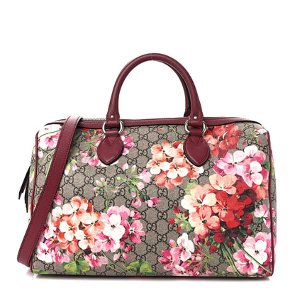Gucci GG Supreme Monogram Blooms Medium Boston Beige Multicolor Dry Rose 1 of 14