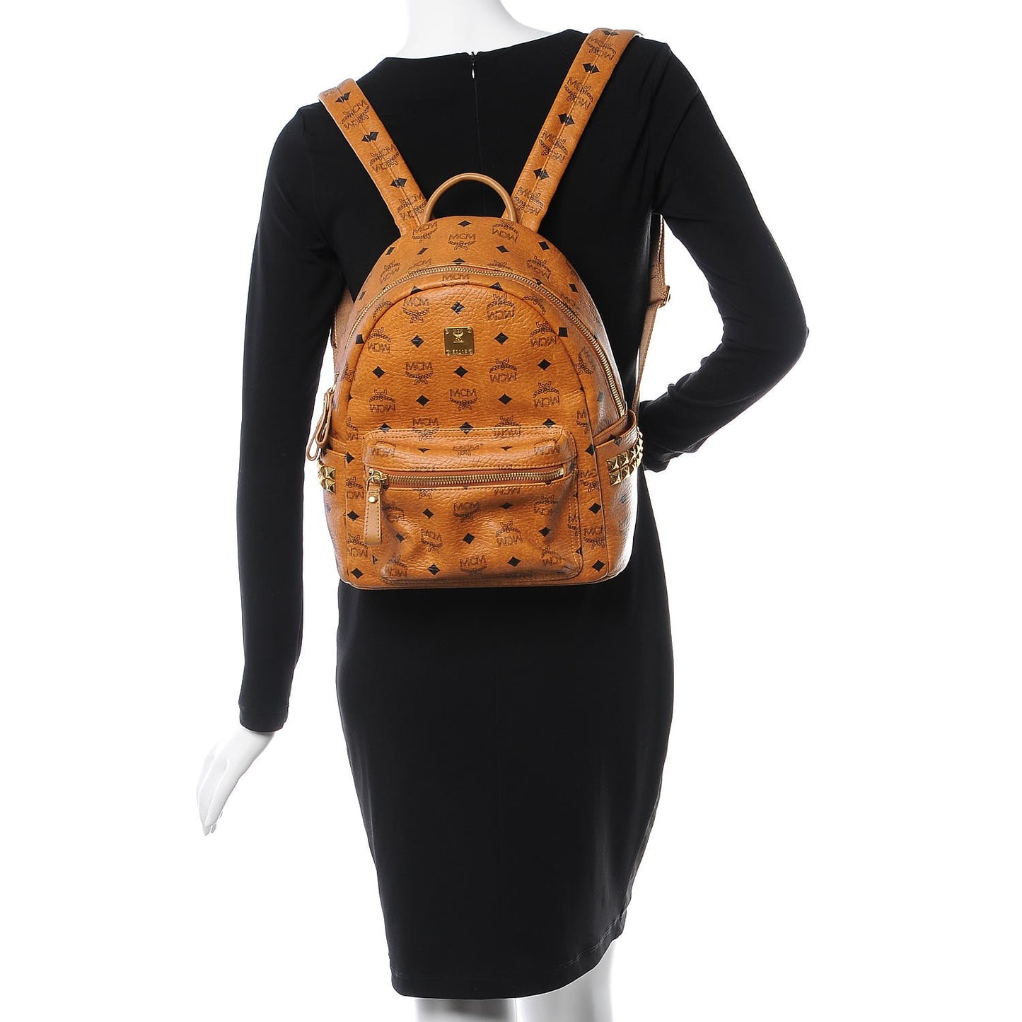 Visetos Small Side Stud Stark Backpack Cognac