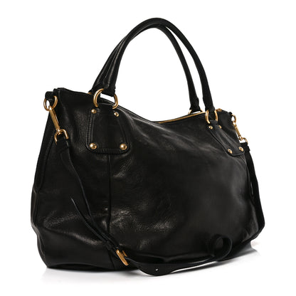 Prada Cervo Shine Tote Black 5 of 17