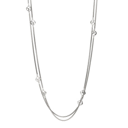 David Yurman Sterling Silver Logo Station Necklace 72" 1 of 3