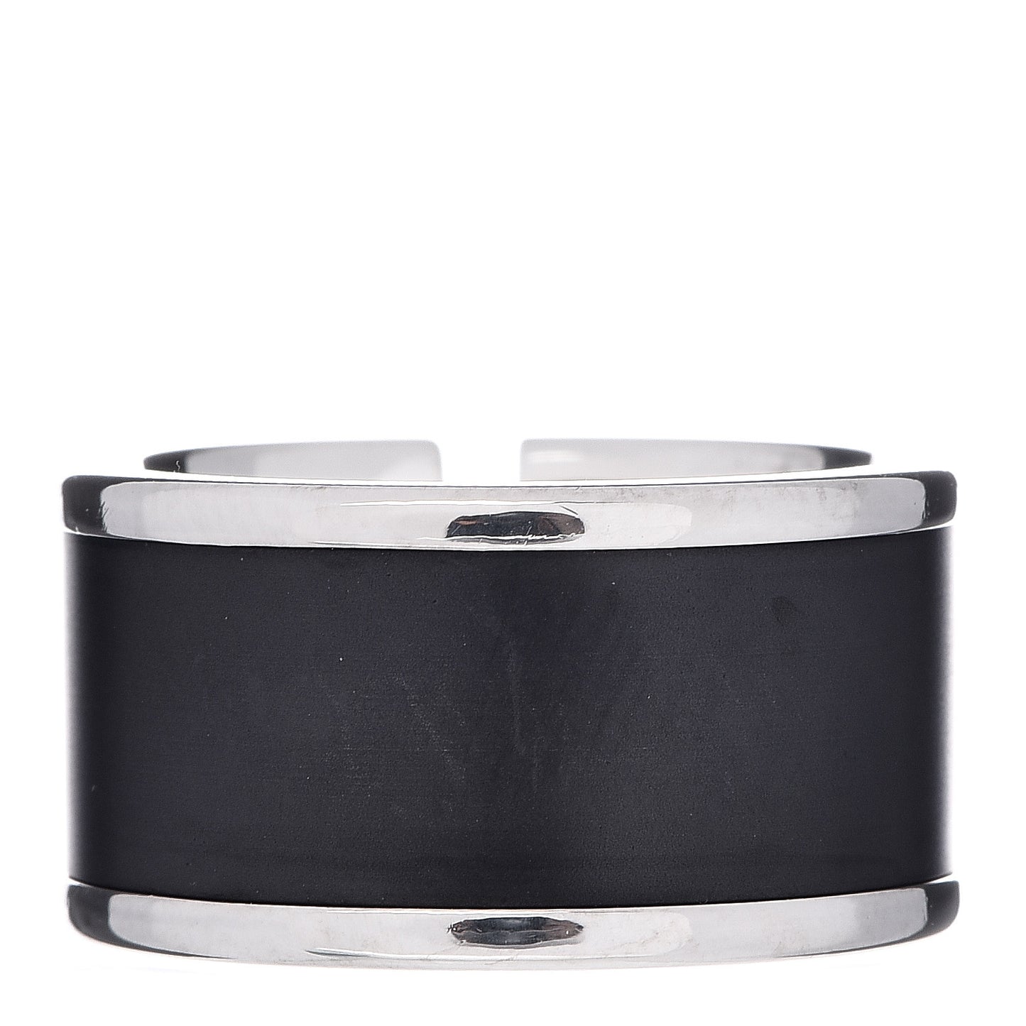 Sterling Silver Black Ceramic T Cutout Ring 53 6.5