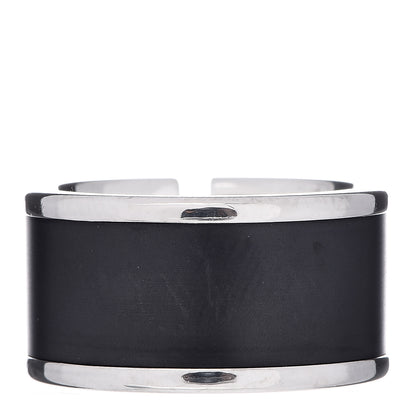 Tiffany Sterling Silver Black Ceramic T Cutout Ring 53 6.5 3 of 4