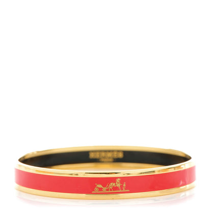 Hermes Enamel Printed Caleche Medium Bracelet Red 1 of 5