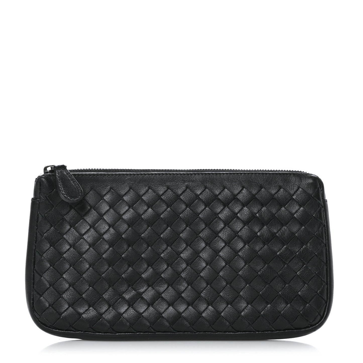 Nappa Intrecciato Zip Pouch Black