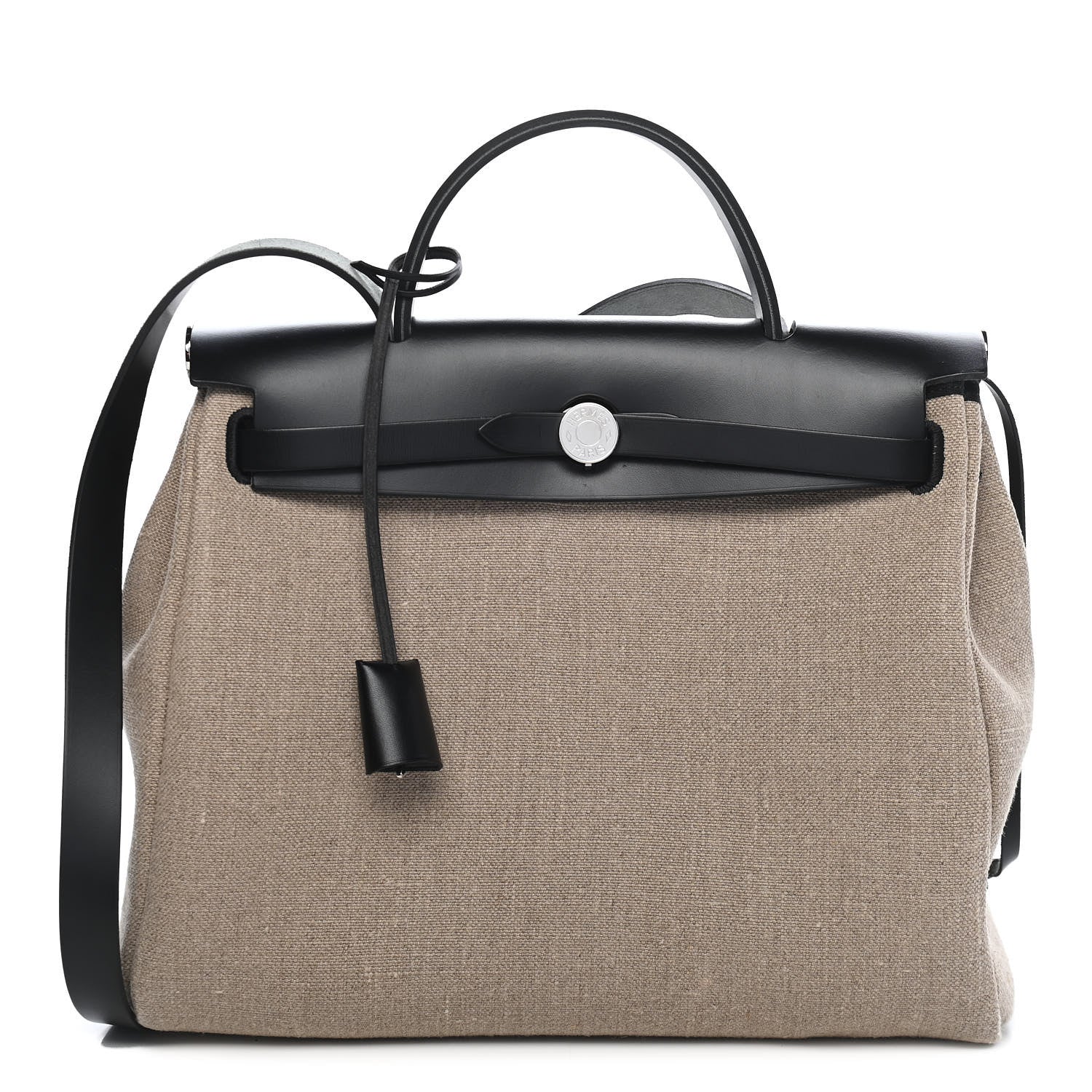 Hermes Military Toile Vache Hunter Herbag Zip Retourne 31 PM Ficelle Black 3 of 10