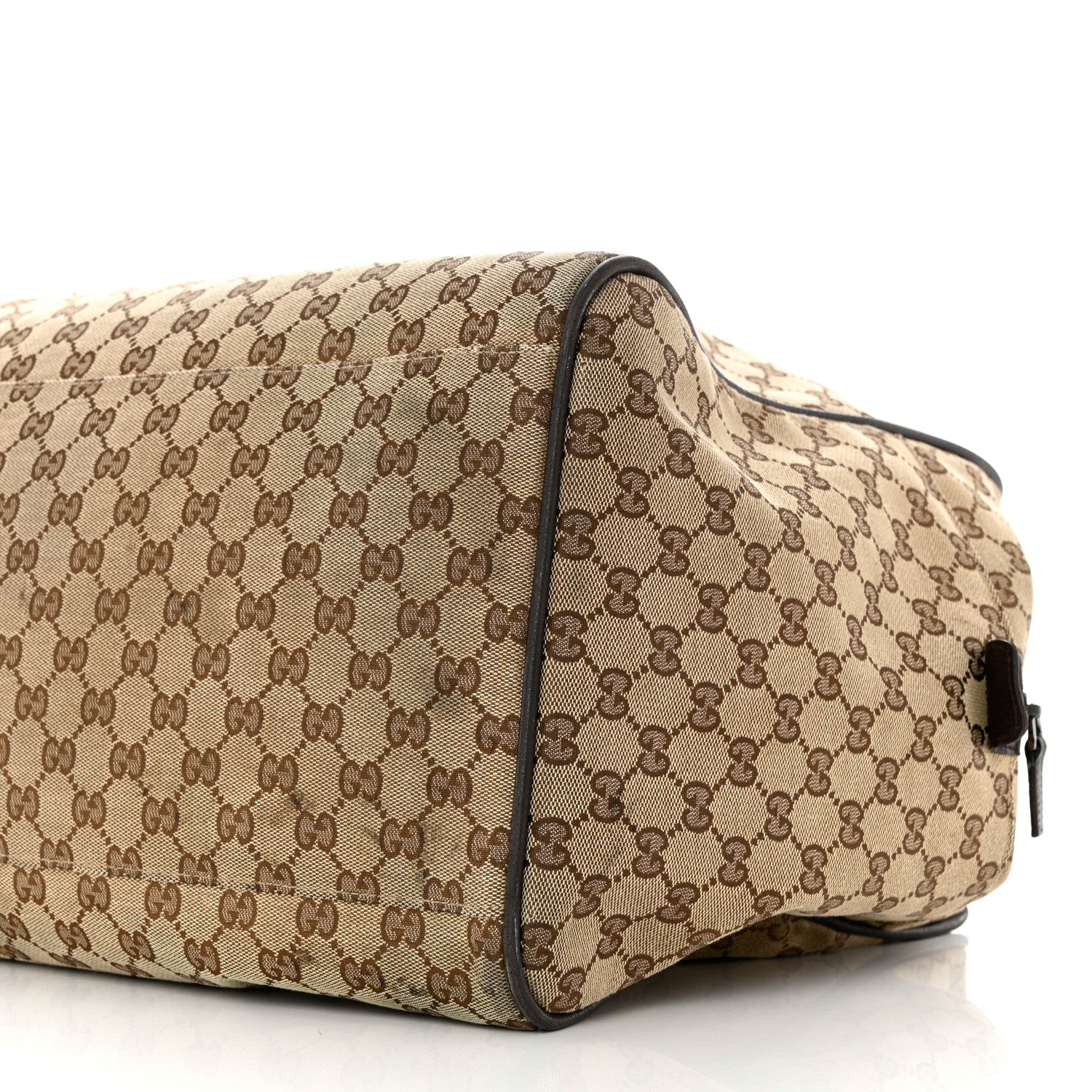 Gucci GG Monogram Web Large Collapsible Carry On Duffle Beige Brown 9 of 10